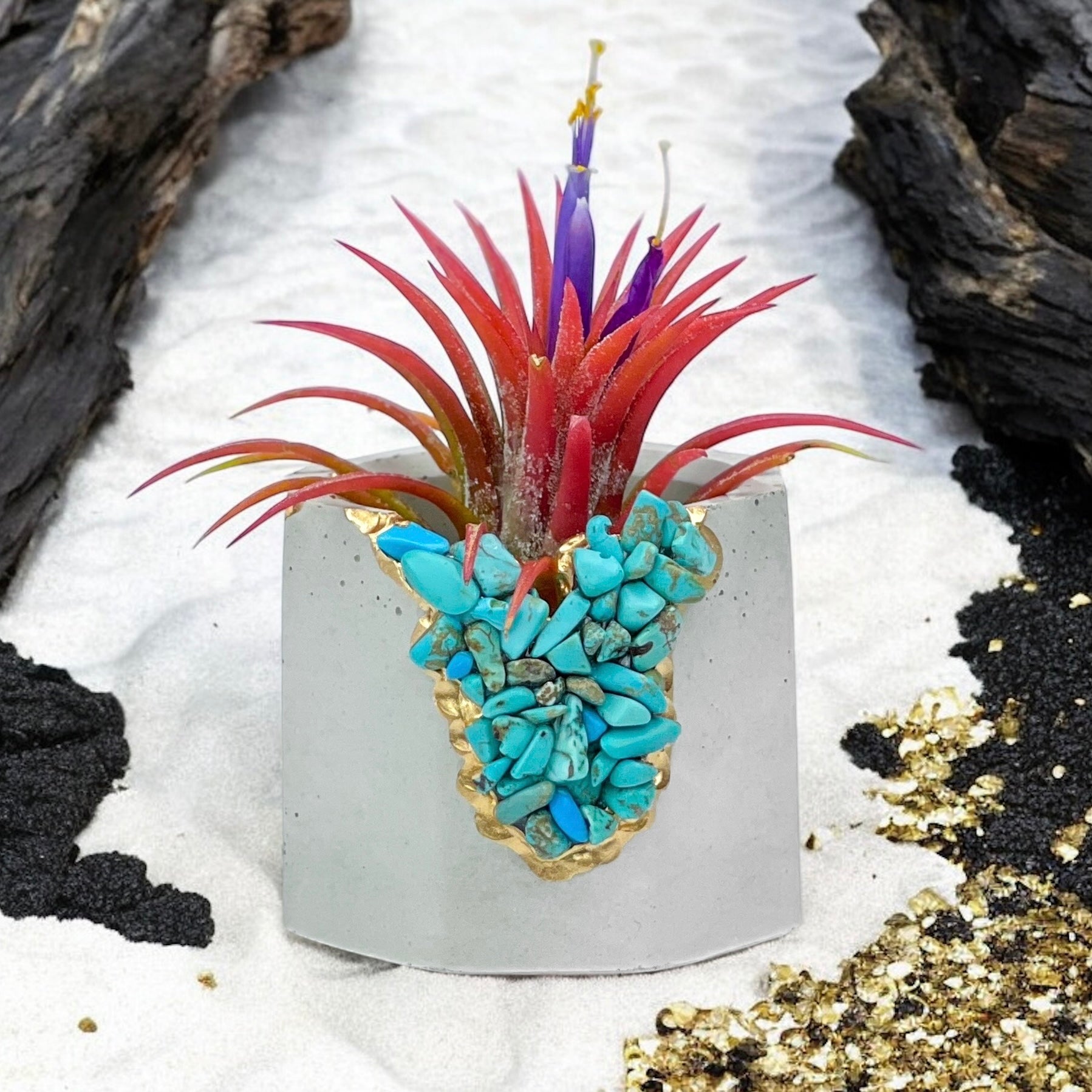 turquoise succulent planter TURQUOISE GEODE PLANTER (synthetic) 6982221856918