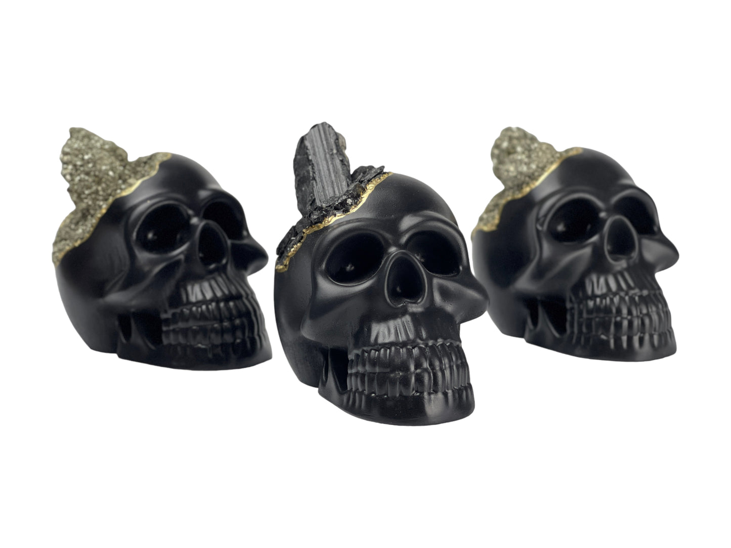 Black Tourmaline Skull Head (black)