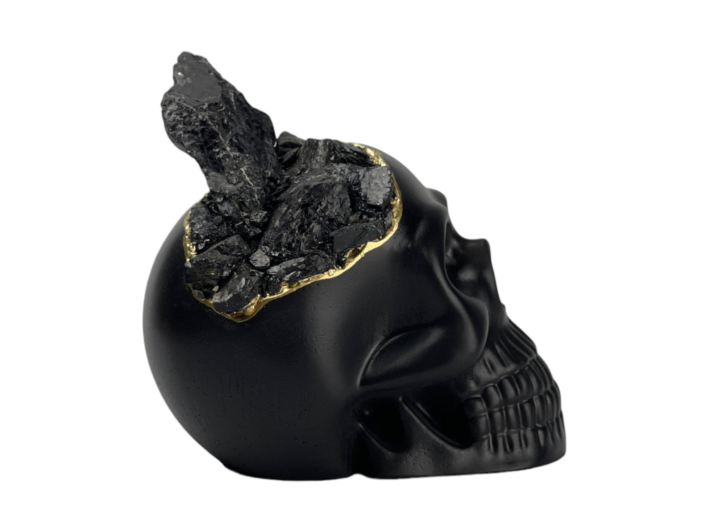 Black Tourmaline Skull Head (black)