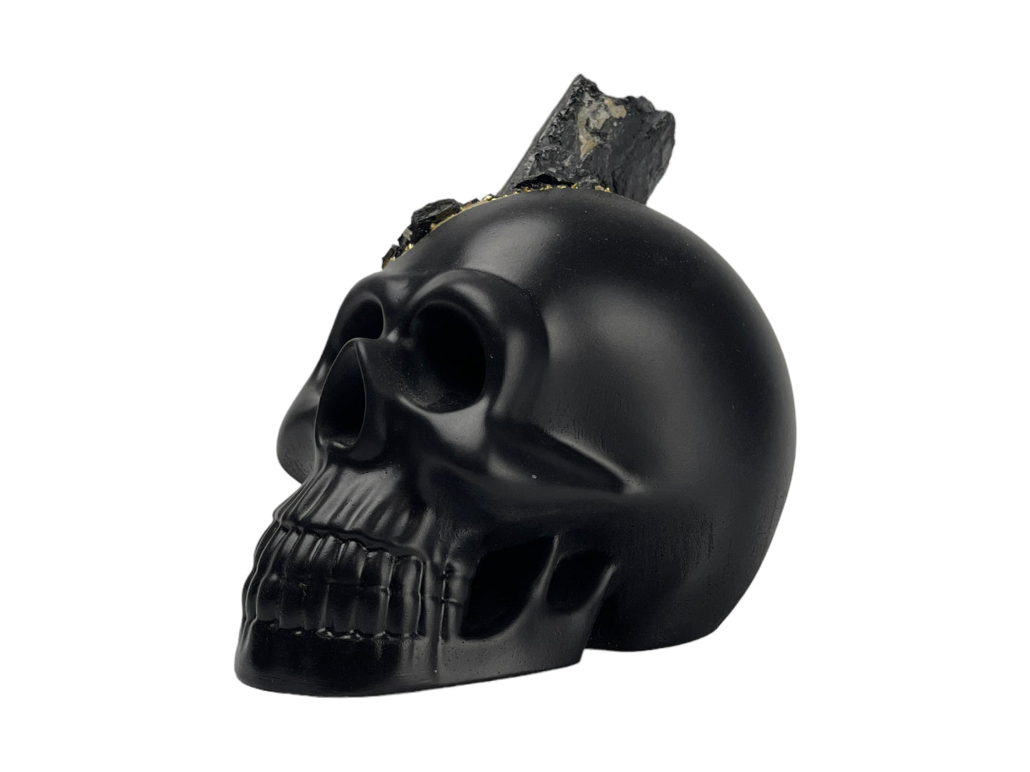 Black Tourmaline Skull Head (black)