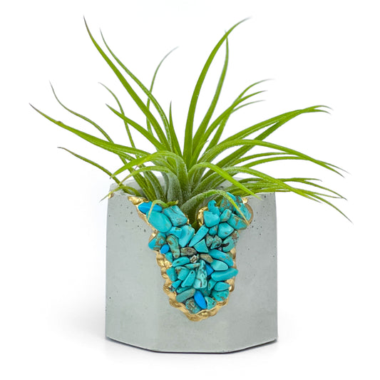 TURQUOISE GEODE PLANTER (synthetic)