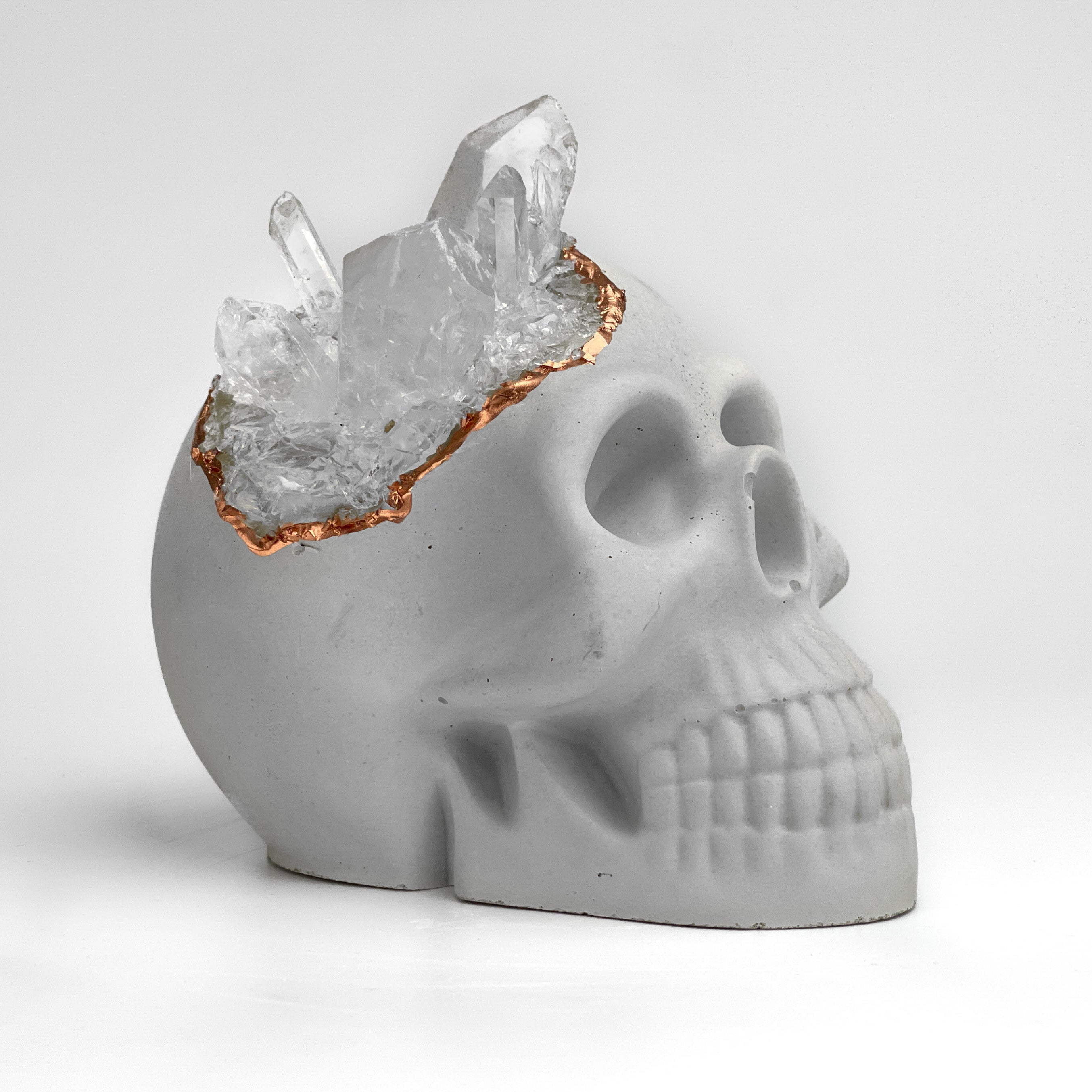 Gemstone skull candle