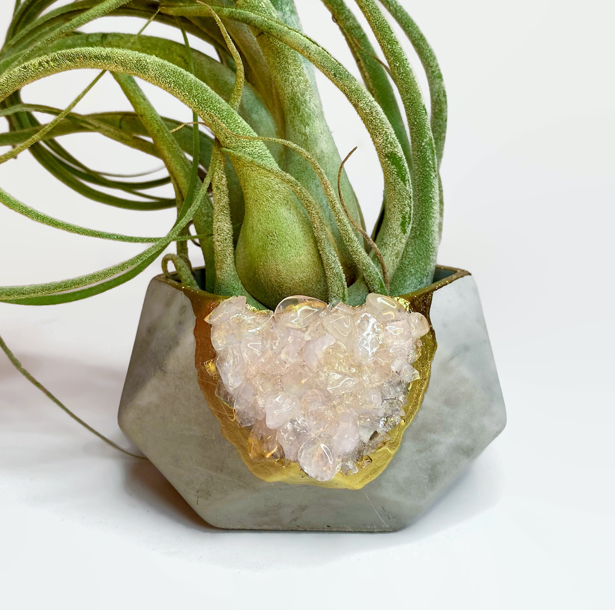 ROSE QUARTZ GEOMETRIC PLANTER