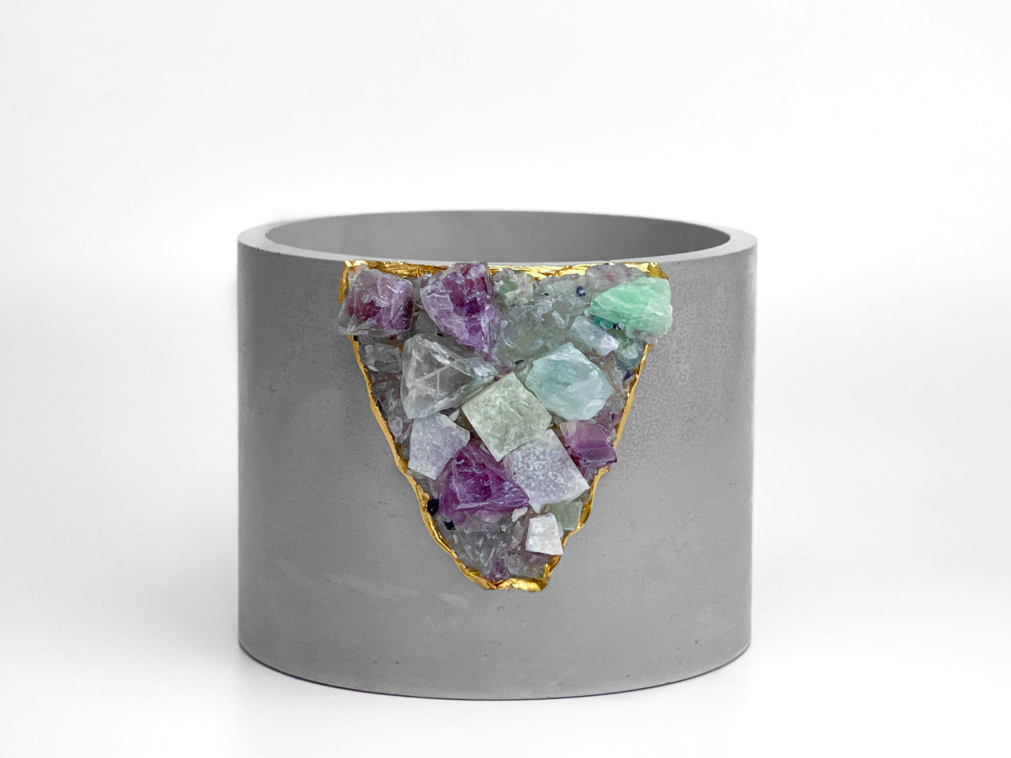 6" FLUORITE GEODE PLANTER