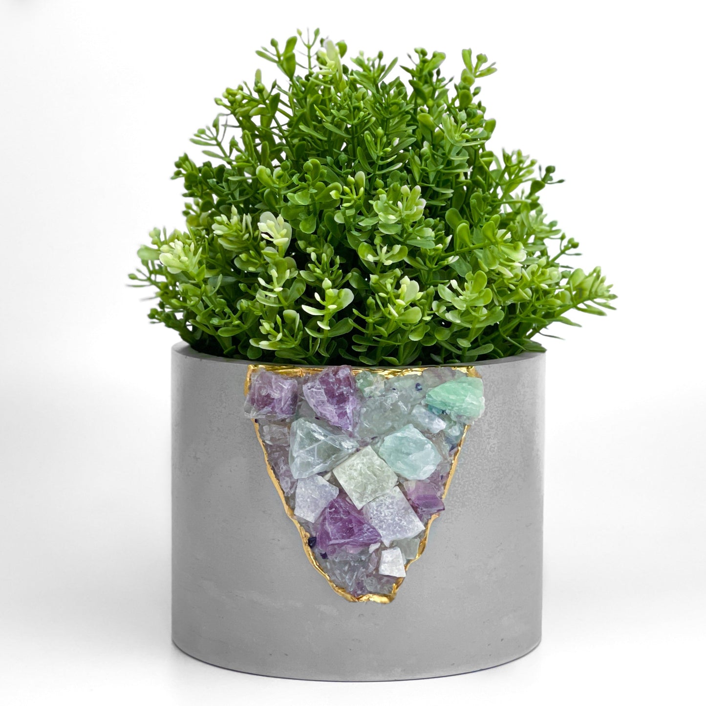 Fluorite geode planter 6 inches