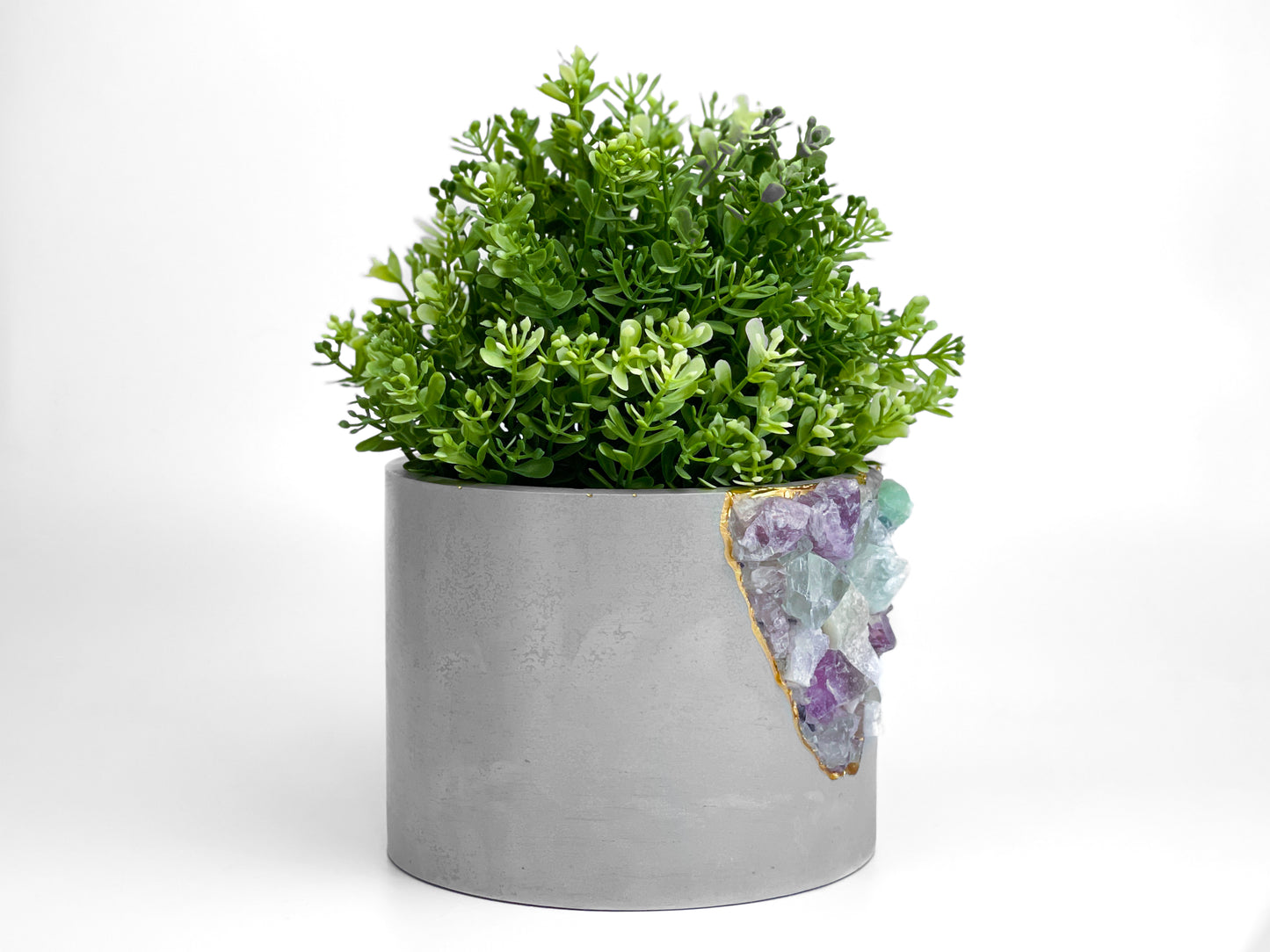 6" FLUORITE GEODE PLANTER