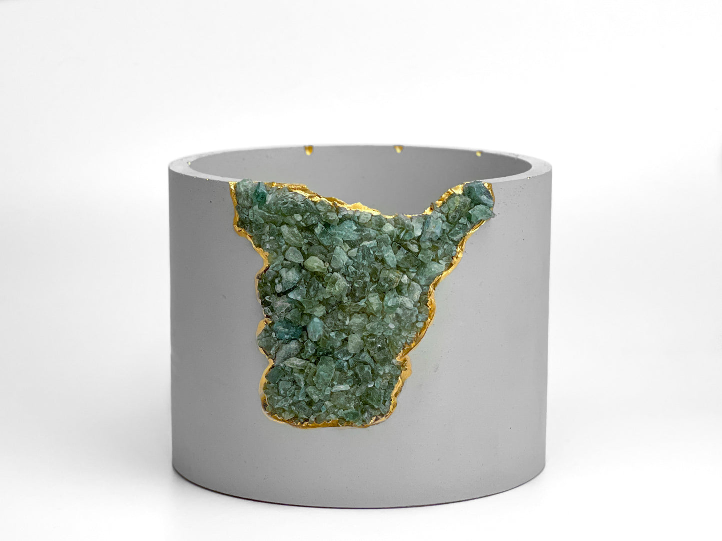 6" GREEN APATITE PLANTER