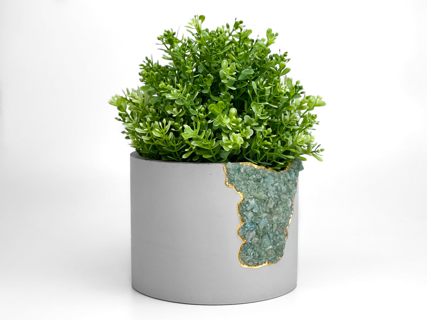 6" GREEN APATITE PLANTER