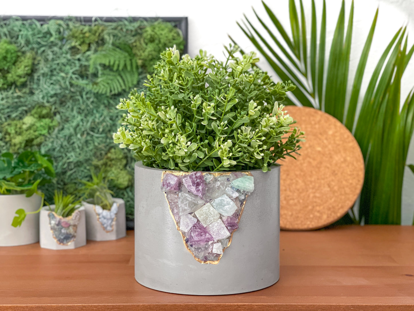 6" FLUORITE GEODE PLANTER