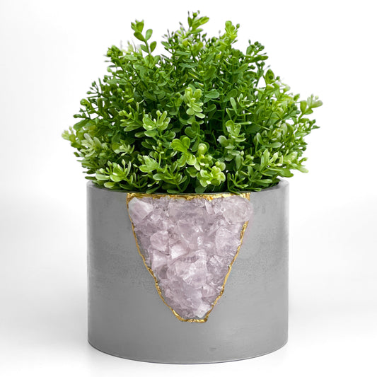 Rose Quartz Planter/ Geode Planter / Crystal Plant Pot