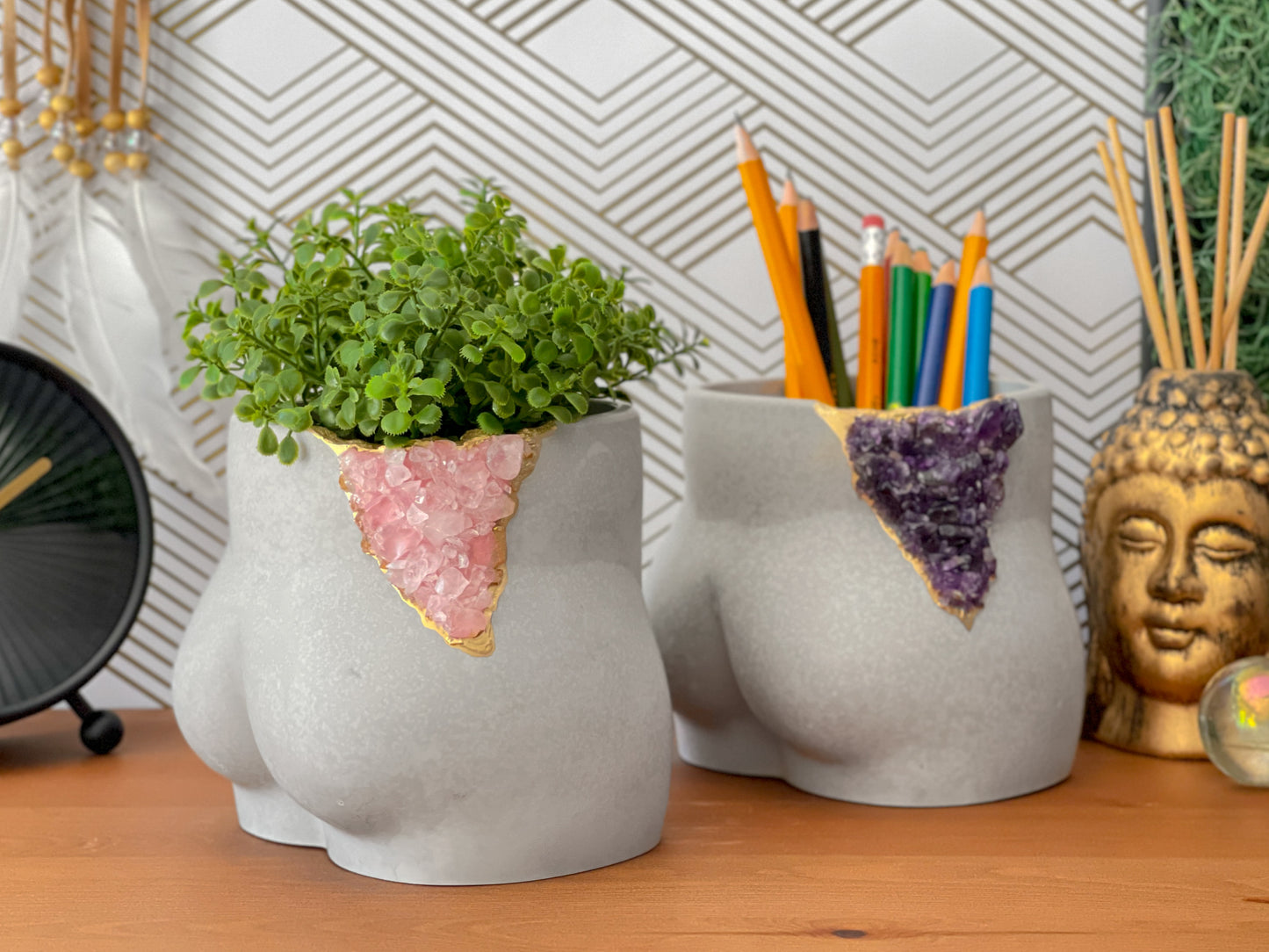 Rose Quartz Butt Planter