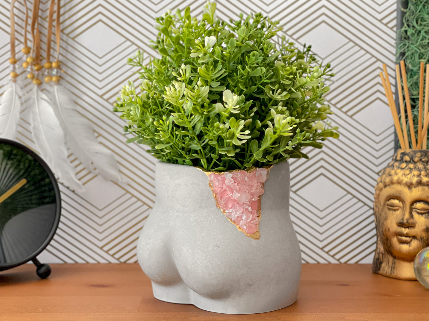 Rose Quartz Butt Planter