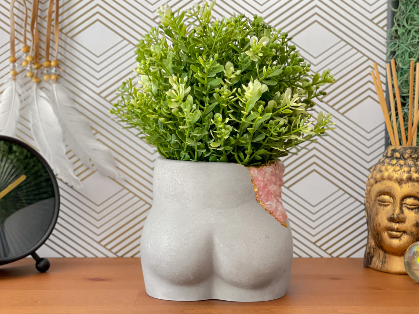 Rose Quartz Butt Planter