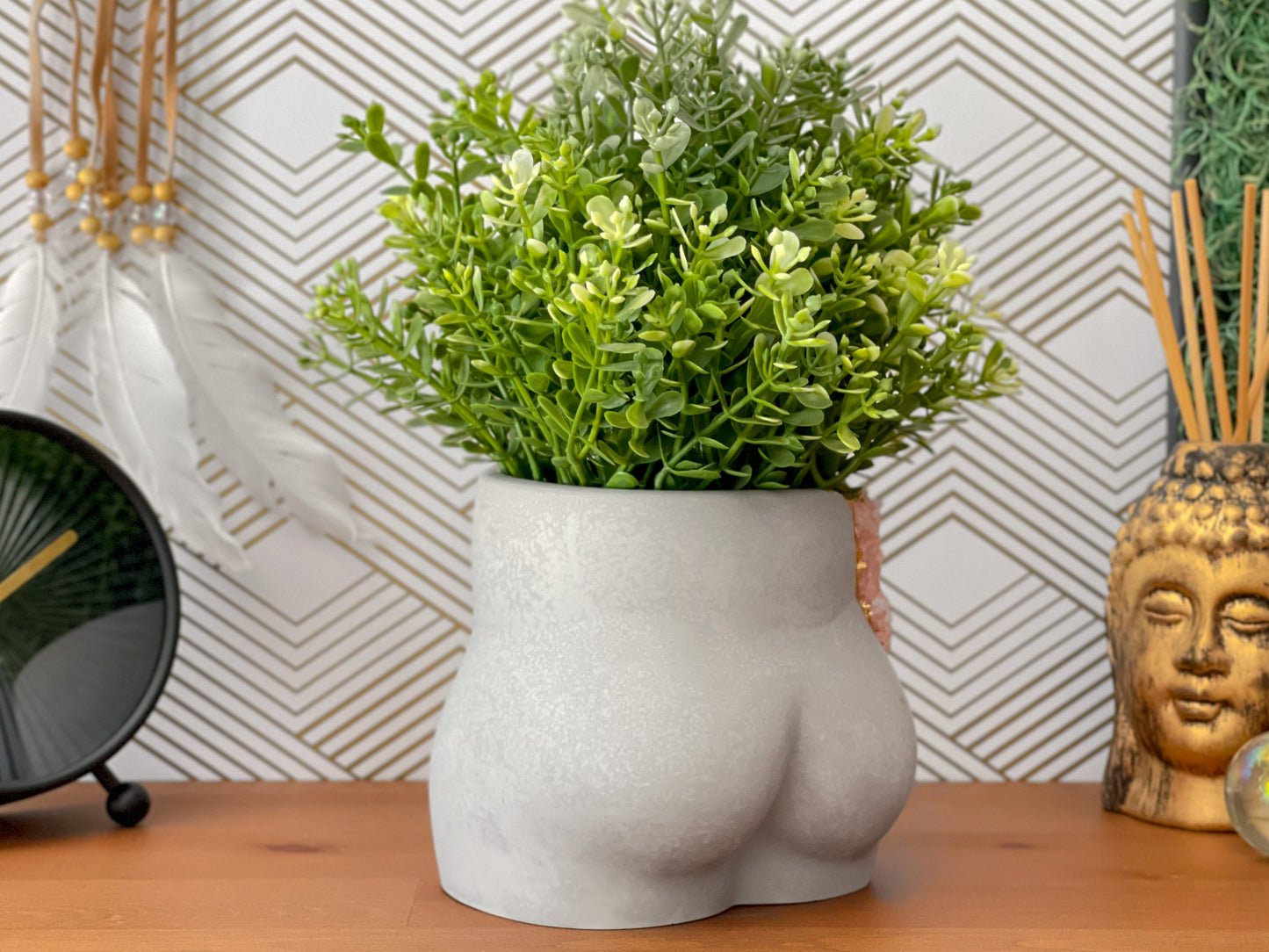 Rose Quartz Butt Planter