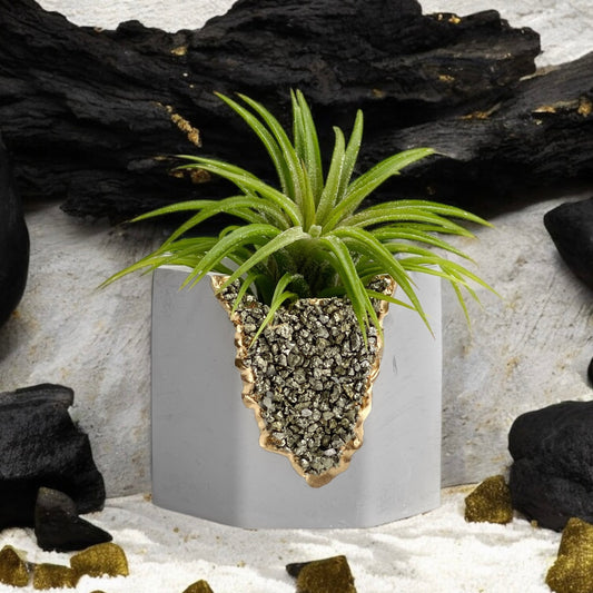 PYRITE GEODE PLANTER