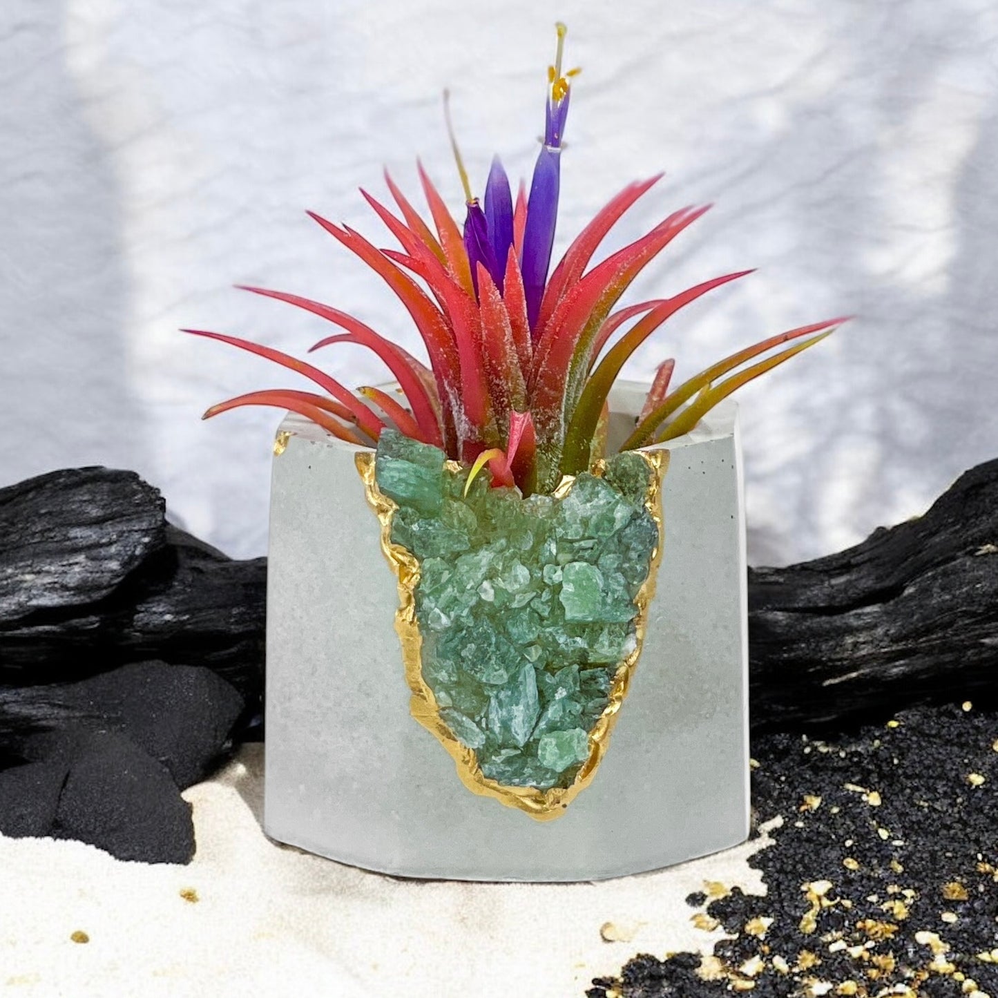 GREEN APATITE GEODE PLANTER