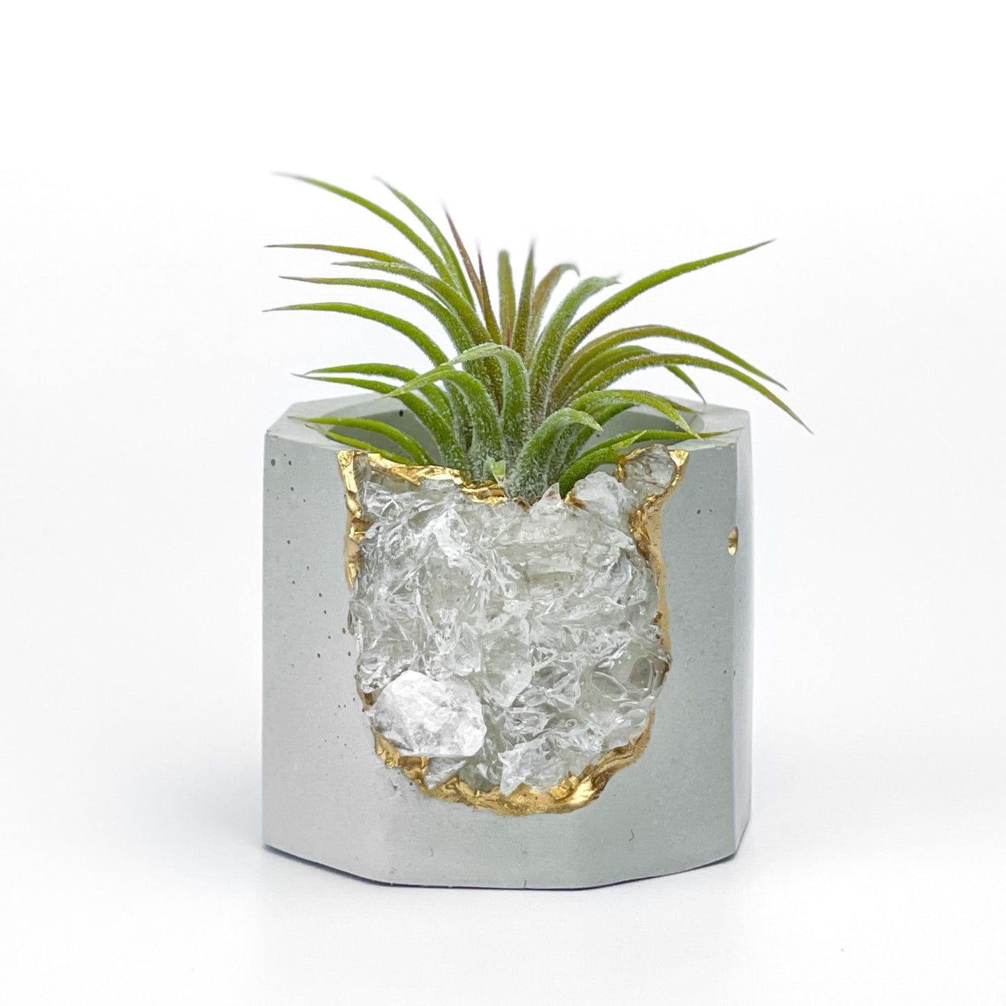 Raw CLEAR QUARTZ GEODE PLANTER