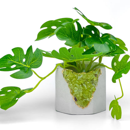 GREEN PERIDOT GEODE PLANTER