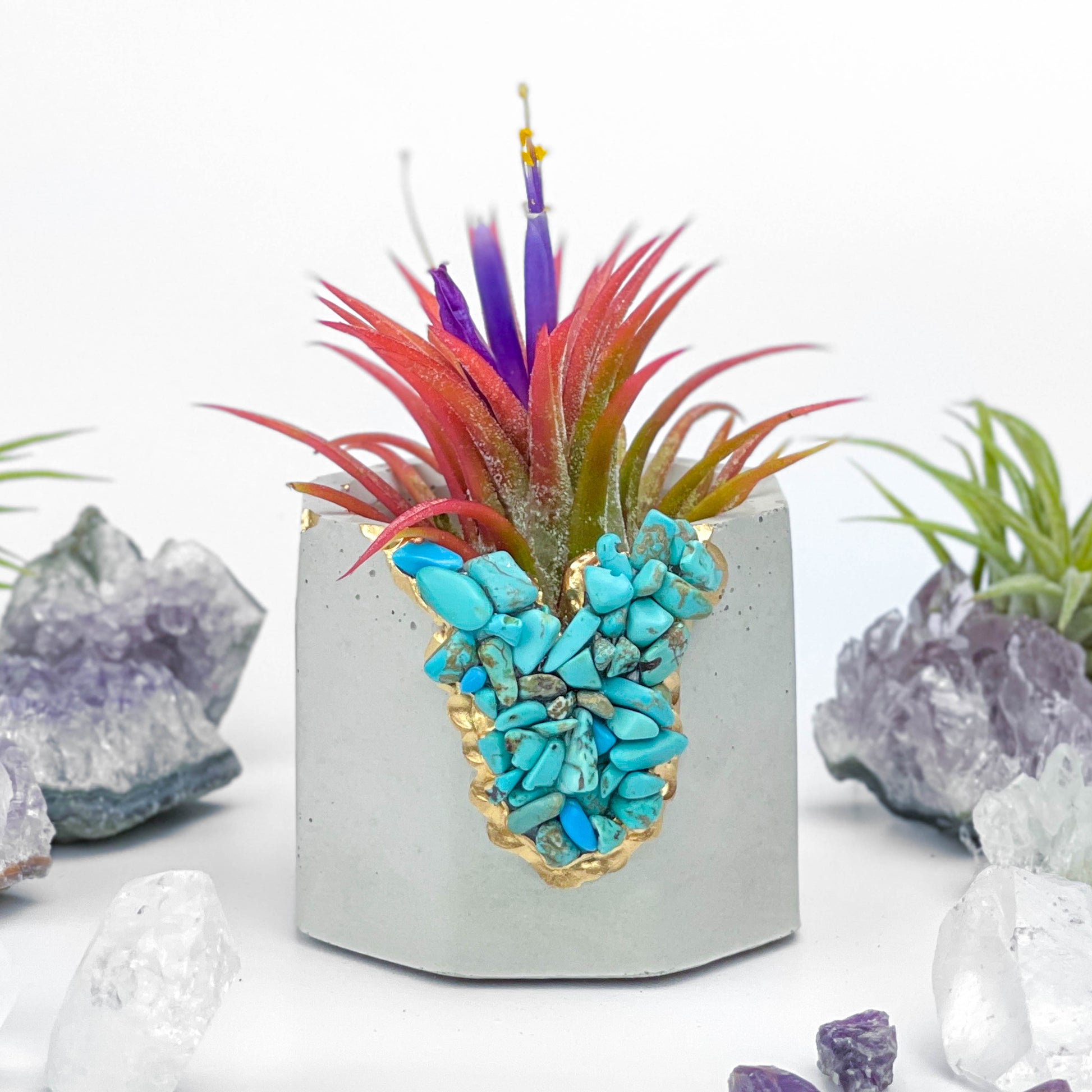 turquoise succulent planter TURQUOISE GEODE PLANTER (synthetic) 6982221856918