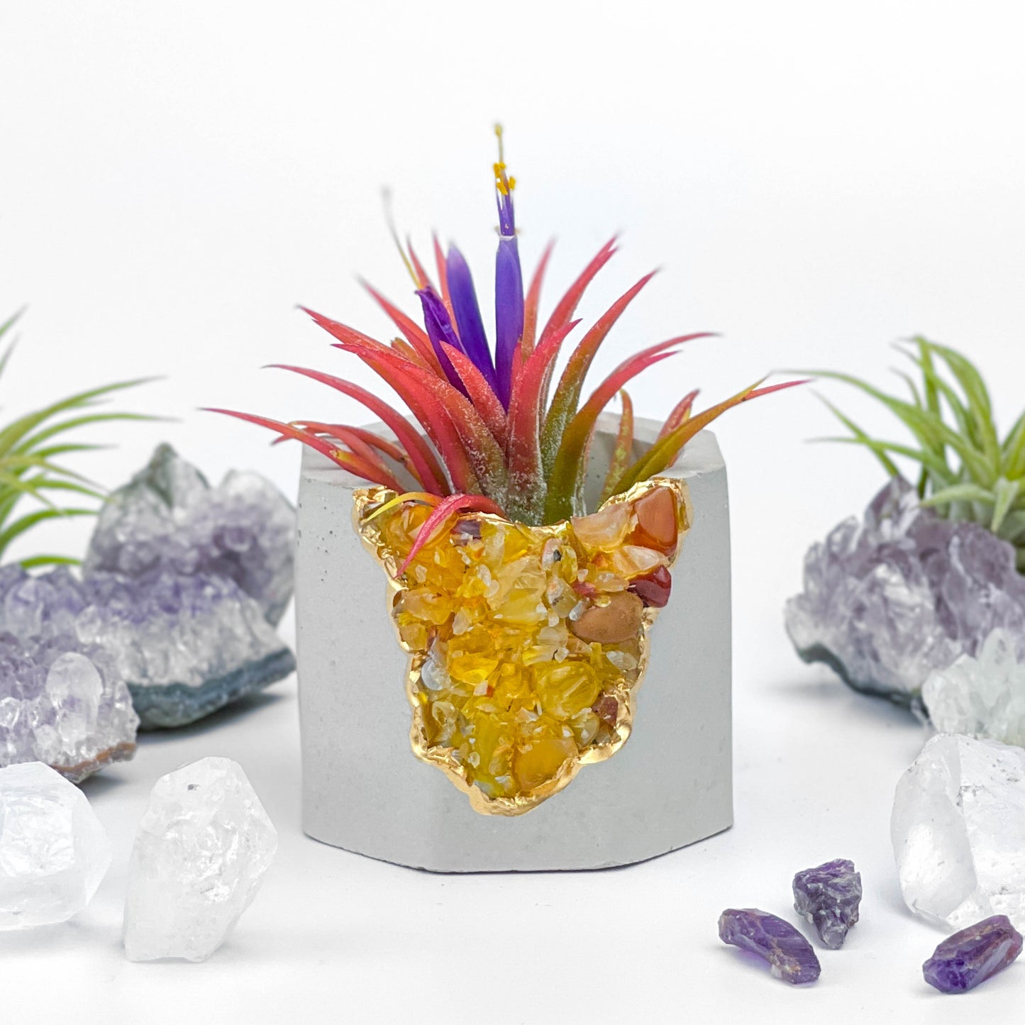 YELLOW AGATE GEODE PLANTER