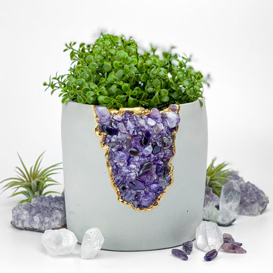 6 inch raw rose quartz planter pot Crystal Planter Pot Gemstone decor –  AURA 8 HOME