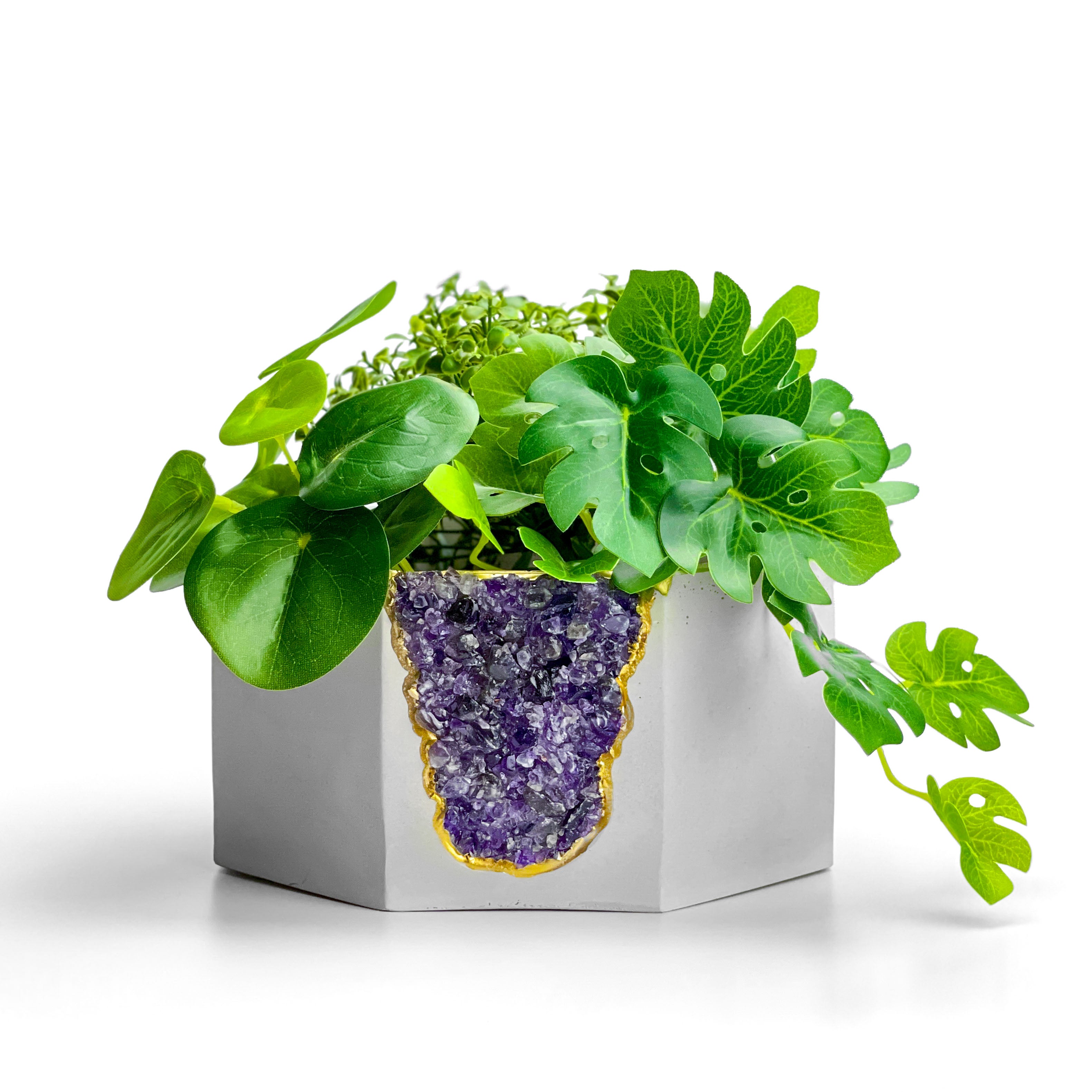 crystal pots for plants AMETHYST GEODE PLANTER 7103870992534