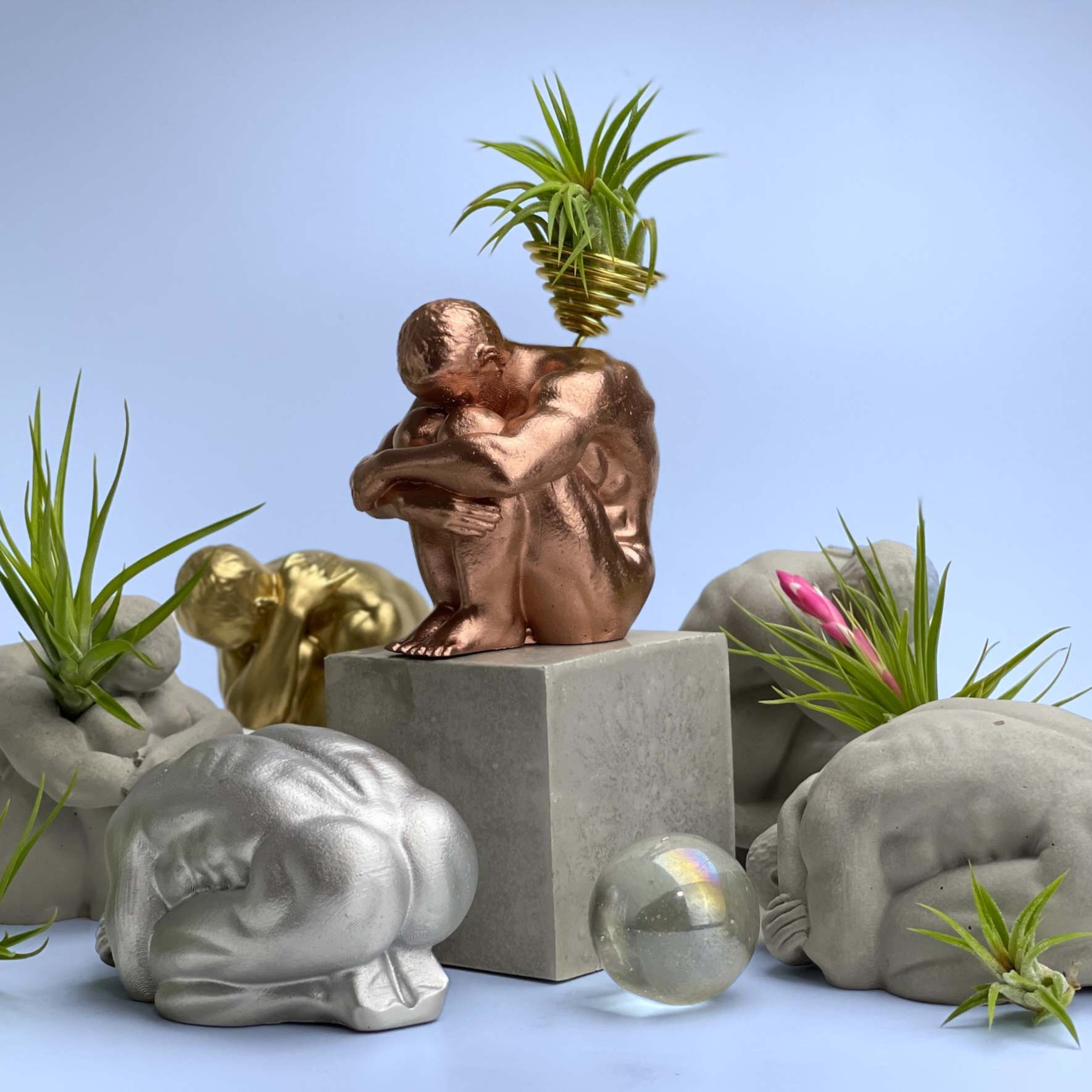 air plant sculpture MALE BODY AIR PLANT HOLDER 7624546975894