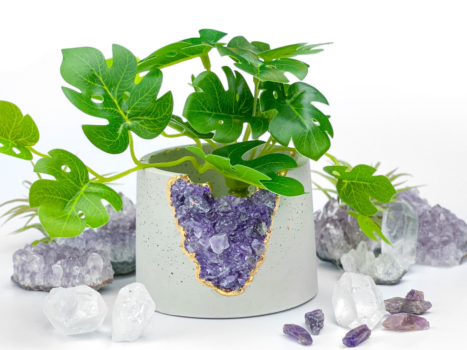 crystal pots for plants 3" Geode Planter