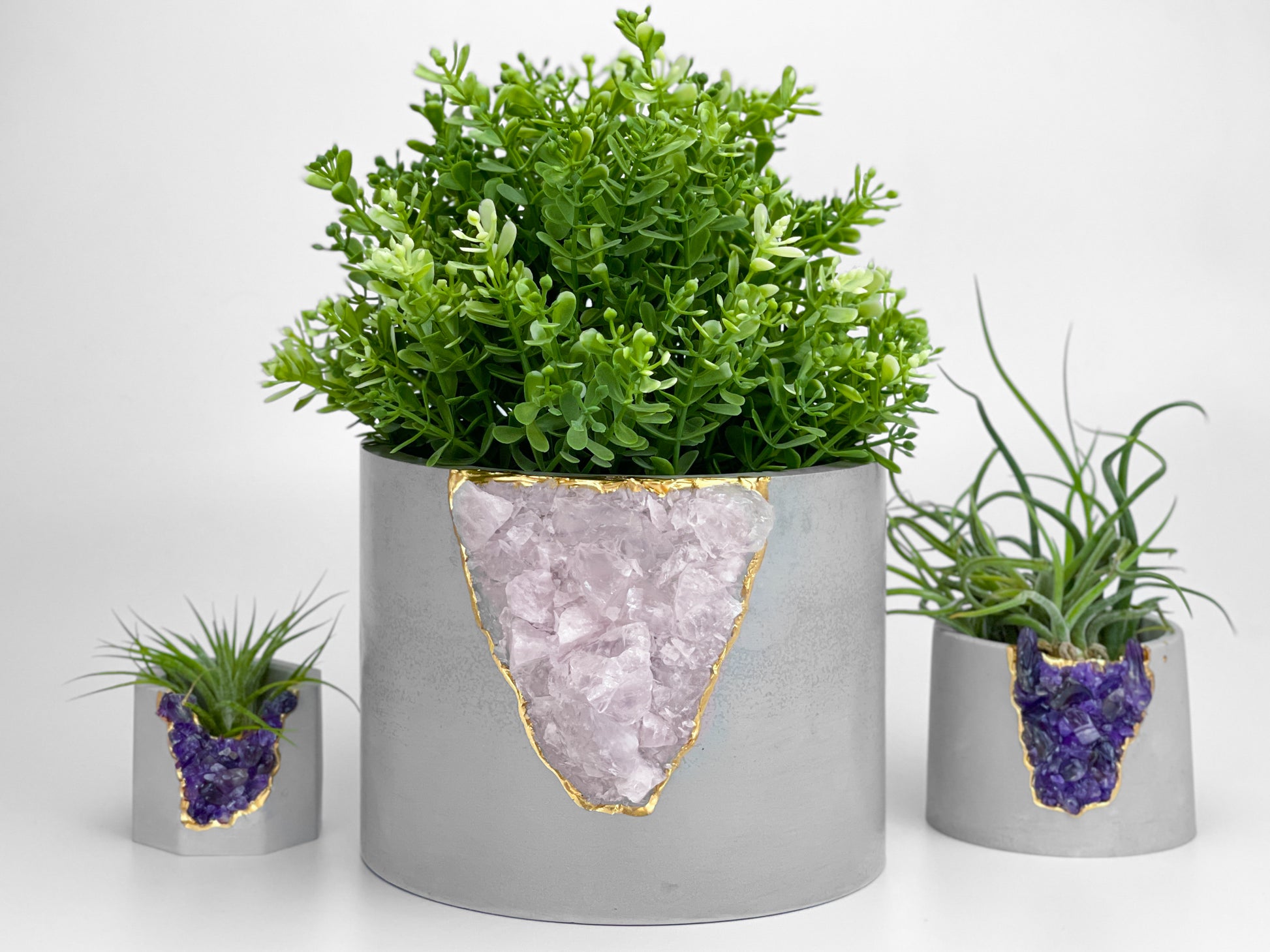 large rose gold plant pot 6 inch ROSE QUARTZ PLANTER 7627562352790